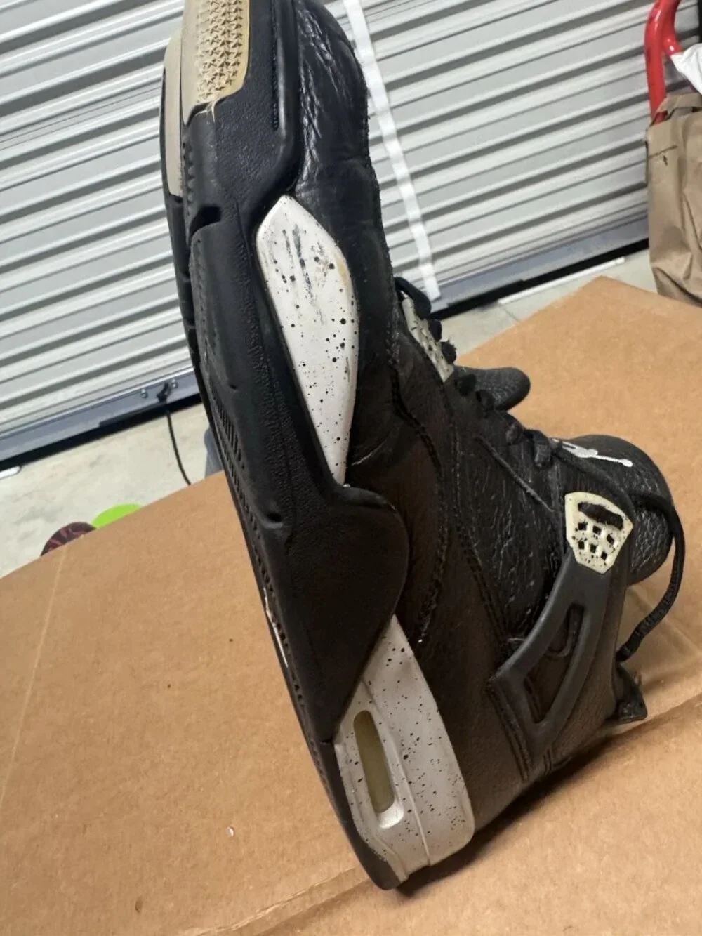Air Jordan 4 Retro Iv LS Oreo 2015 Black Tech Grey Mens Size 11.5 314254-003